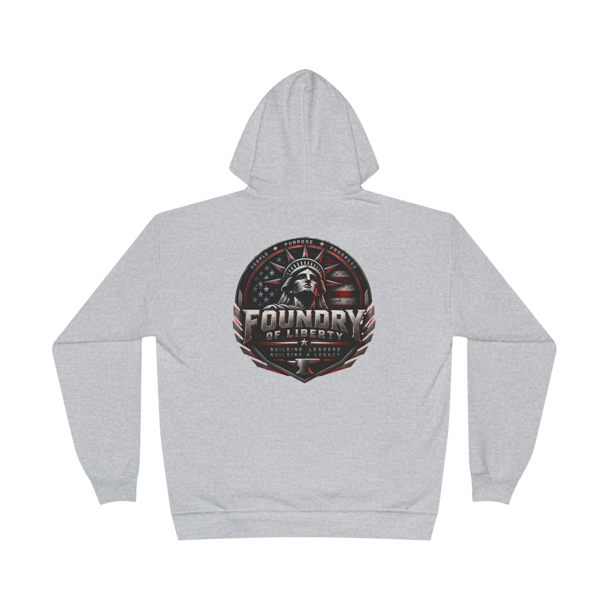 Foundry of Liberty Graphic Hoodie – Patriotic Emblem Pullover