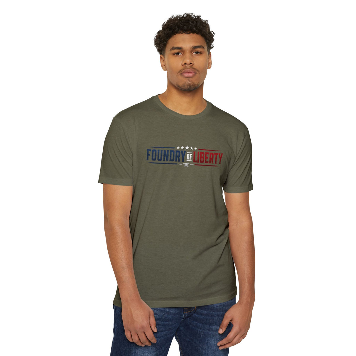 Foundry Liberty T‑Shirt — “Be the Change You Wish to See” Statue of Liberty Graphic