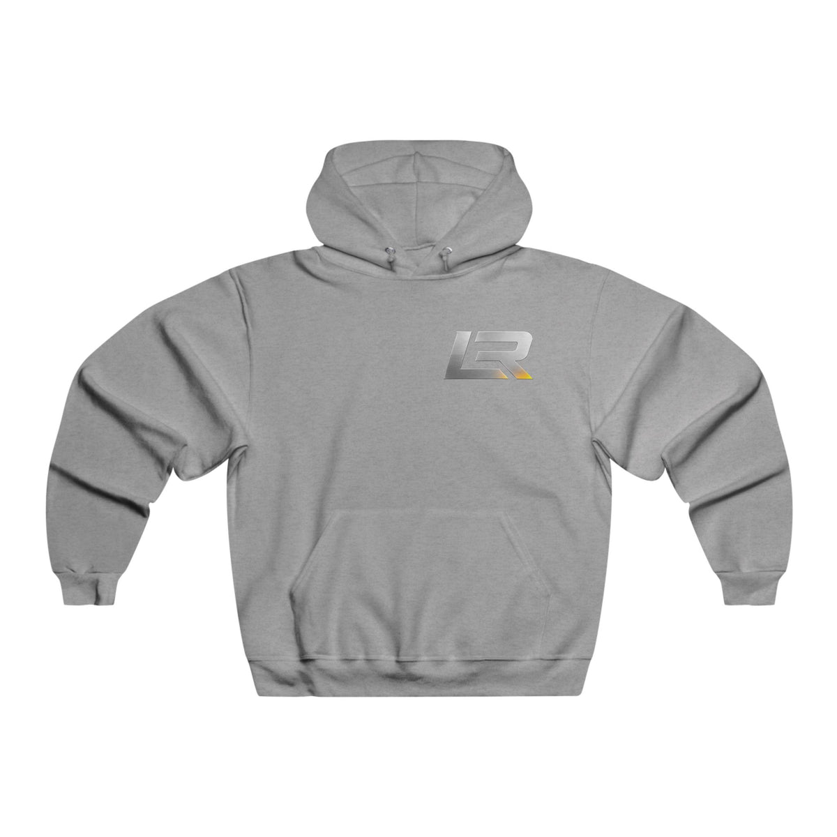 Jet Right Logo Hoodie — Men's Grey Racing-Inspired Pullover