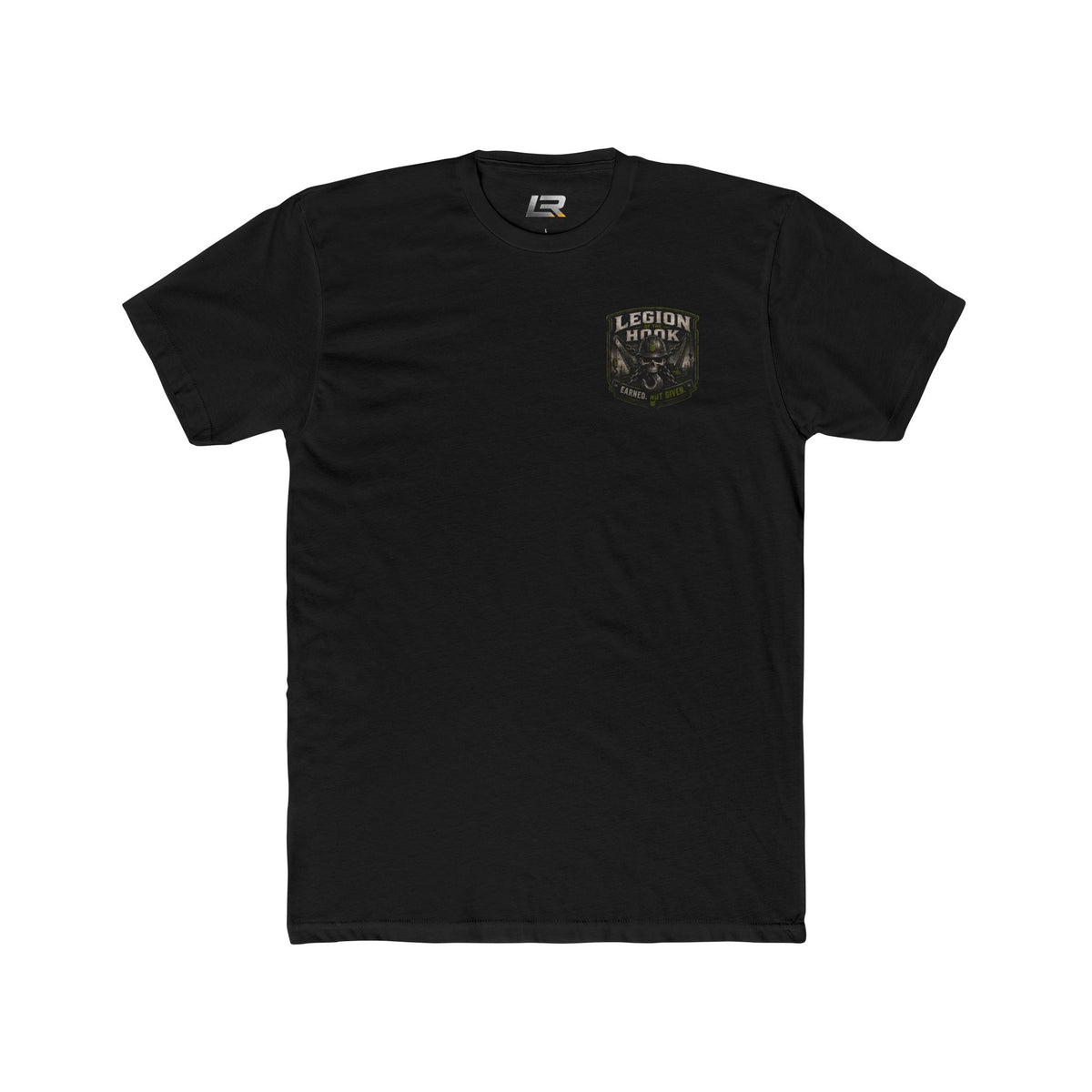 Legion Hook Skull Tee — “Precision, Not Luck” Military-Inspired Graphic T-Shirt