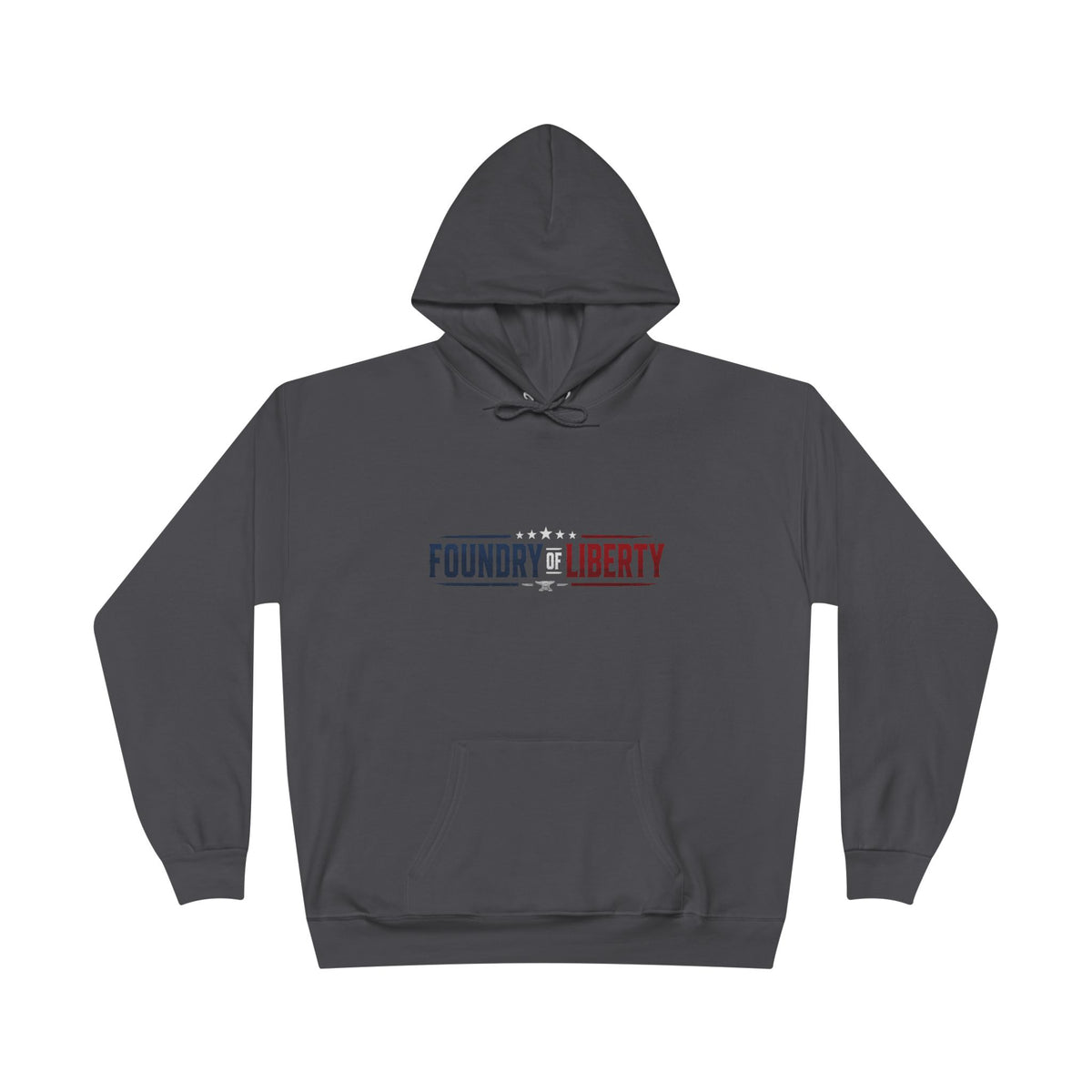 Foundry of Liberty Graphic Hoodie – Patriotic Emblem Pullover