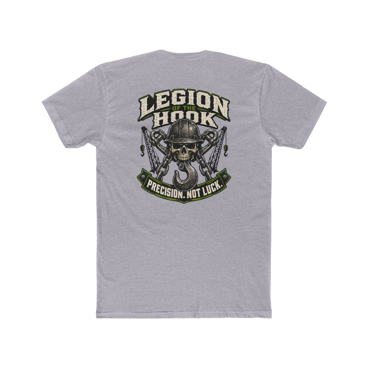 Legion Hook Skull Tee — “Precision, Not Luck” Military-Inspired Graphic T-Shirt