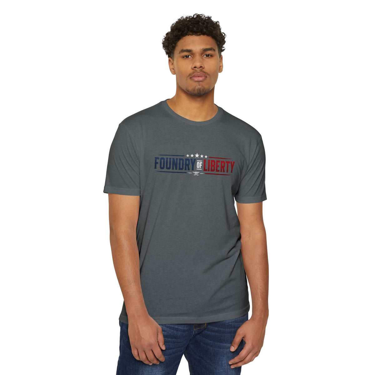 Foundry Liberty T‑Shirt — “Be the Change You Wish to See” Statue of Liberty Graphic