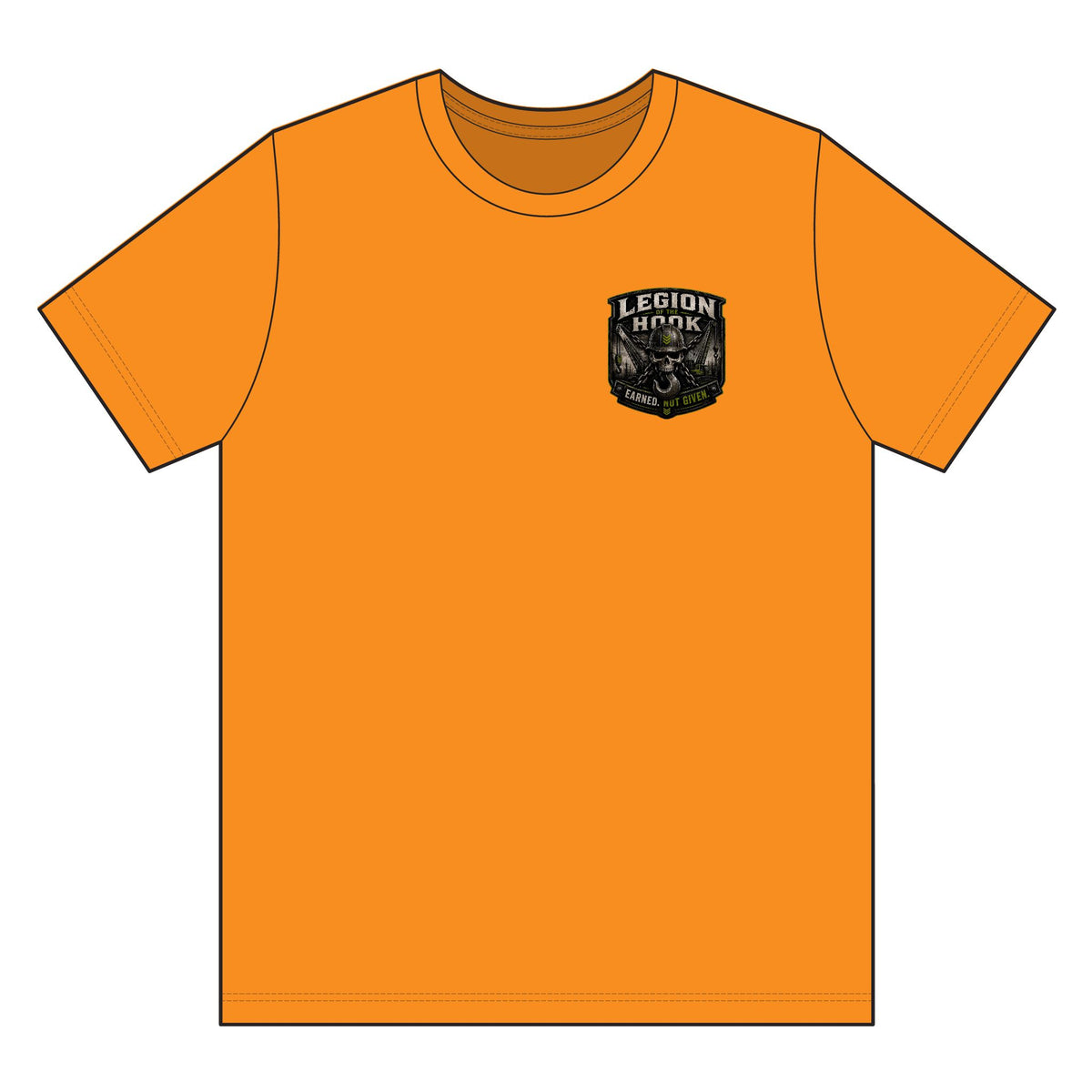 Safety Orange Tee with Legion of the Hook Pocket Patch